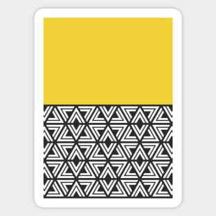 Black, White and Yellow Geo Sticker